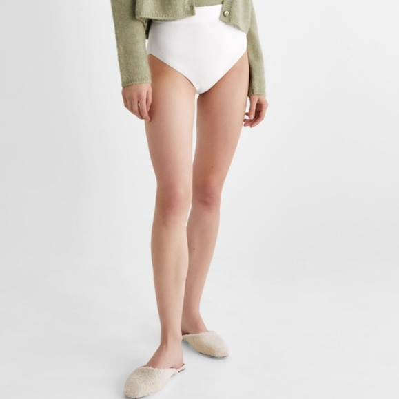 ZARA | Square Toe Faux Shearling Flat Mules - Picture 5 of 7
